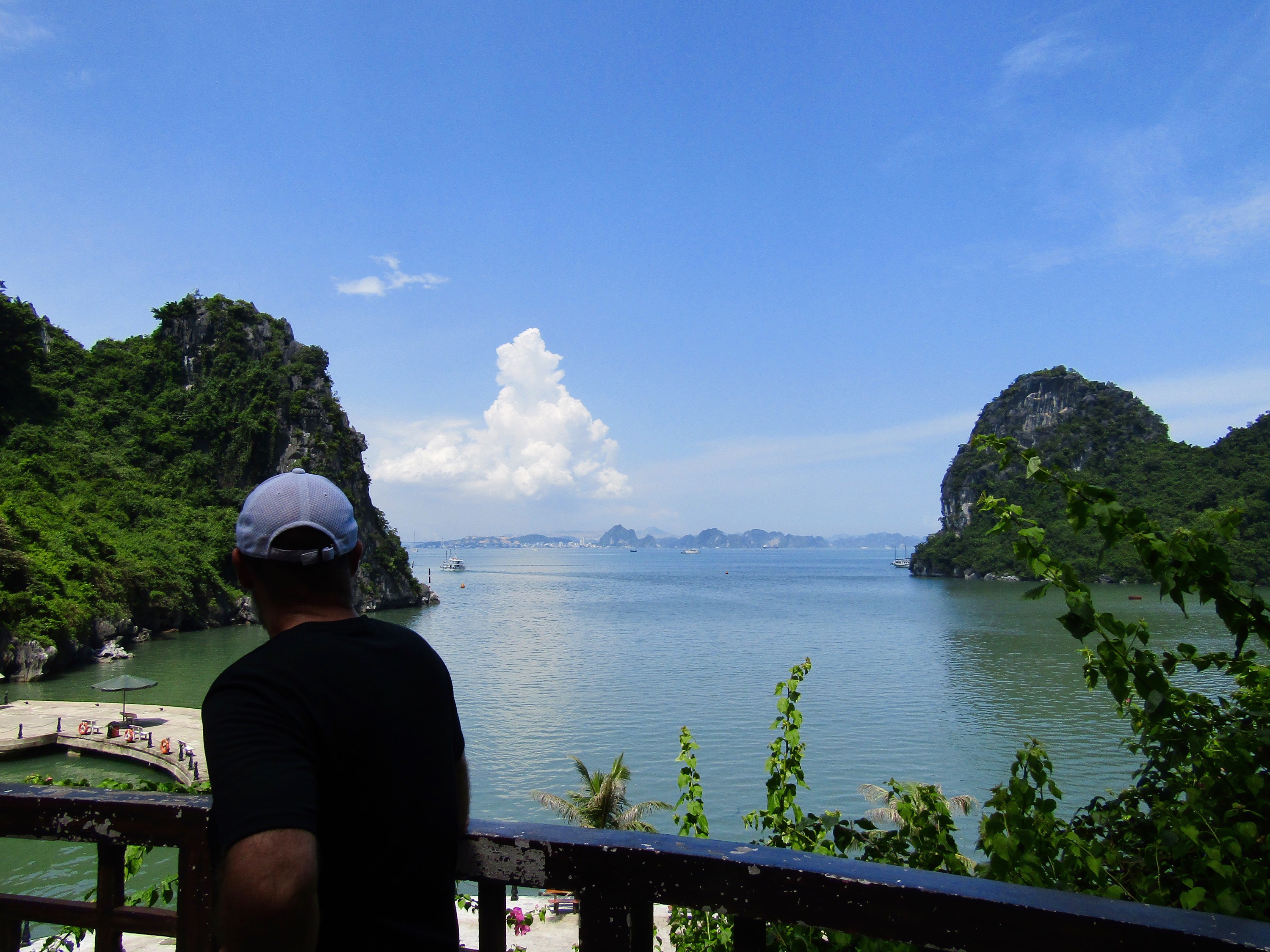 Immediately upon arriving in Halong City, we boarded a boat and set course for a harbor on Bo Hon Island. The view back to the city over the Gulf of Tonkin was magnificent.